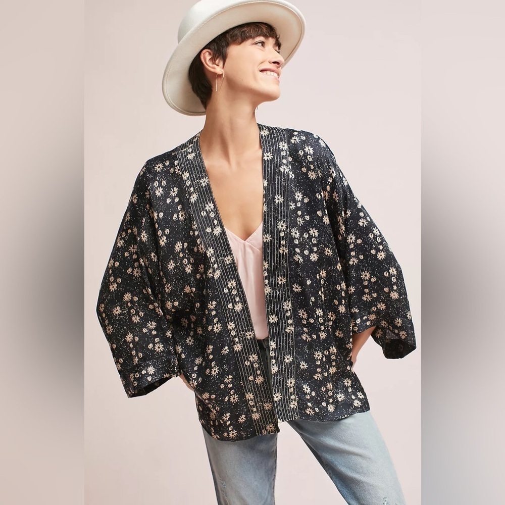 Anthropologie Lotte Erfurt Hjorth Danielle Floral Modal Viscose Kimono EUC OS